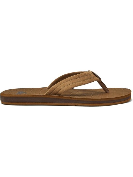Men\'s Tan Solid Suede Flip Flops Arch Support Athletic Sandals Thong Casual